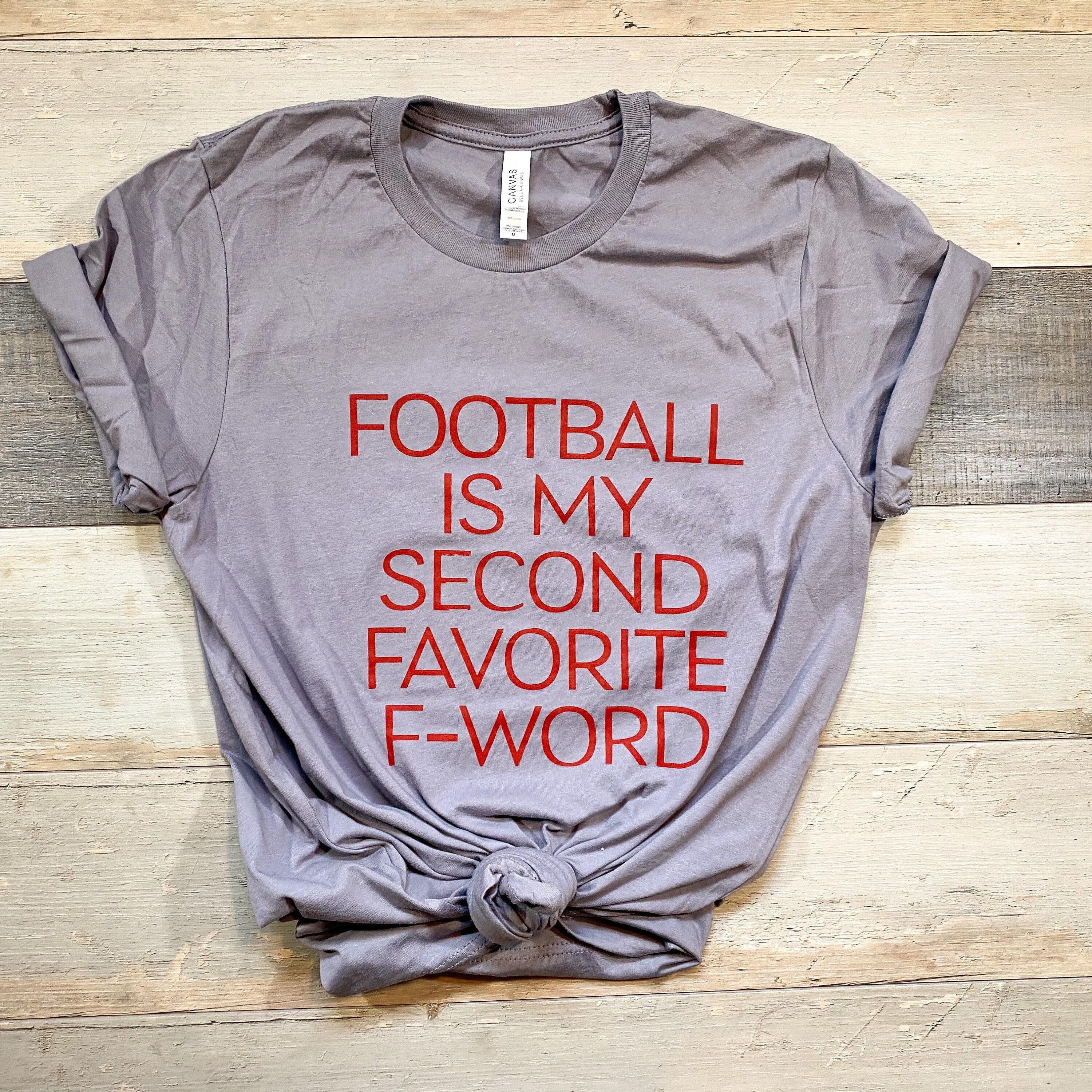 PurpleVisionDesigns Football Is My Second Favorite F Word T-Shirt, Funny Football T-Shirt for Football Fans or Fantasy Football Players