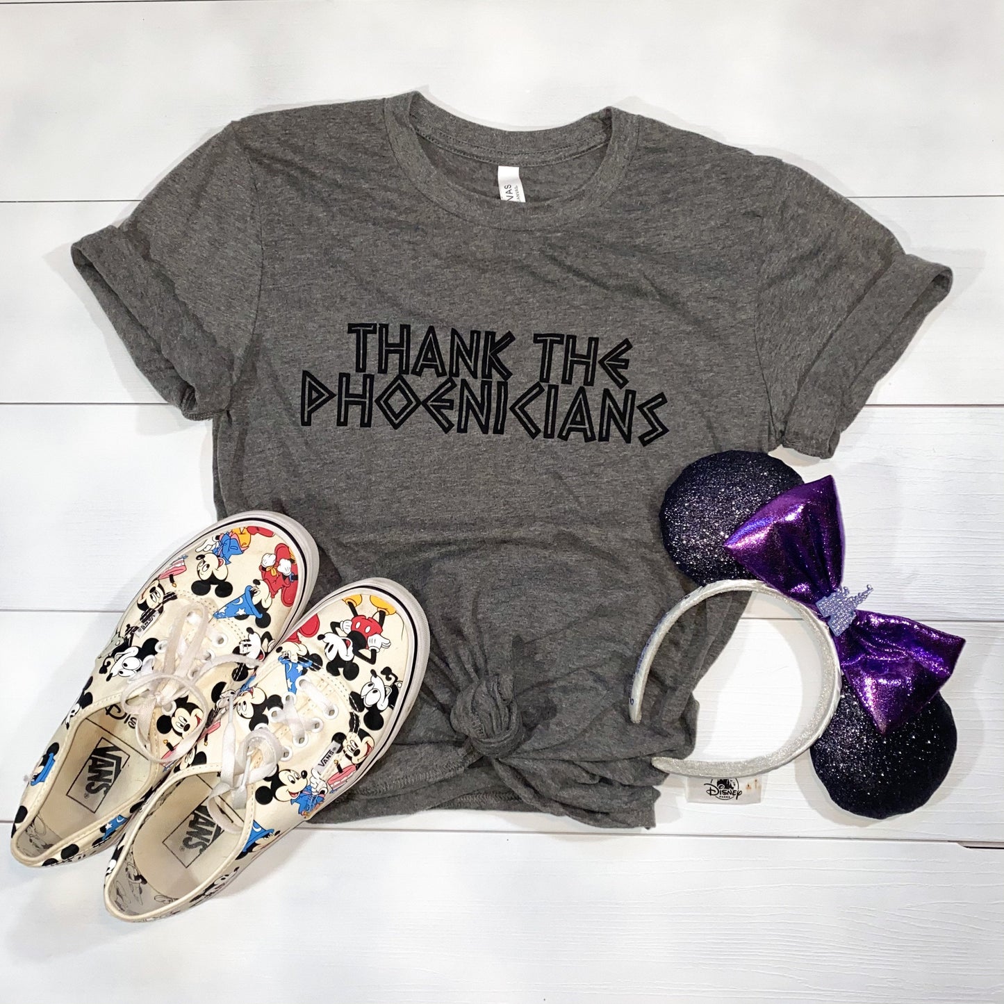 thank the Phoenicians | silkscreened Epcot | Spaceship Earth | Disneyworld t-shirt