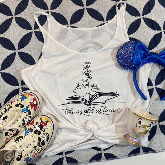 tale as old as time | belle | silkscreened beauty and the beast slouchy tank