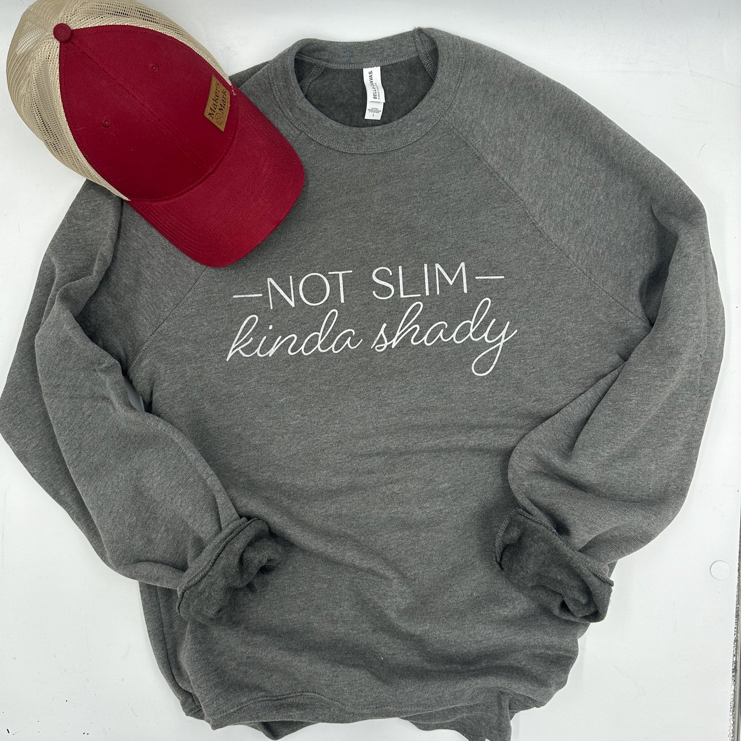 not slim, kinda shady | unisex crewneck sweatshirt