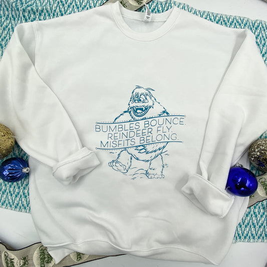 bumbles bounce, reindeer fly, misfits belong | unisex drop shoulder sweatshirt