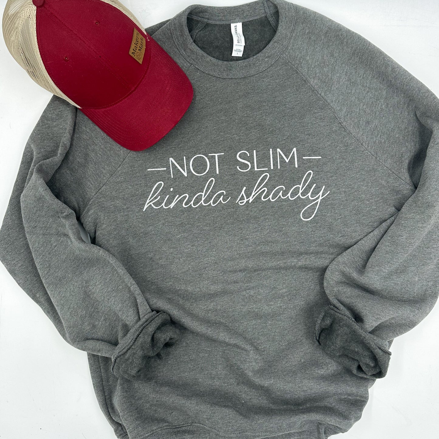 not slim, kinda shady | unisex crewneck sweatshirt