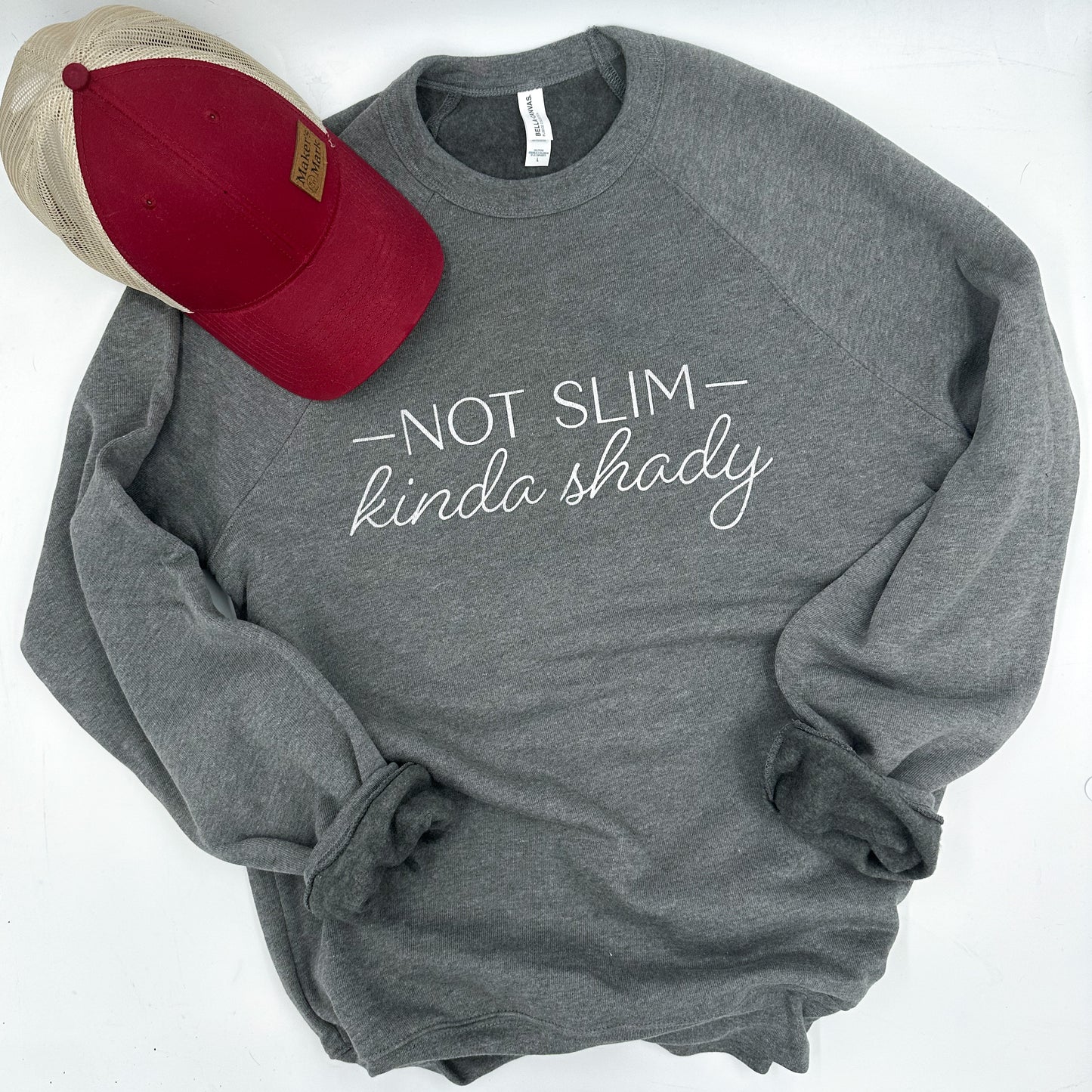 not slim, kinda shady | unisex crewneck sweatshirt